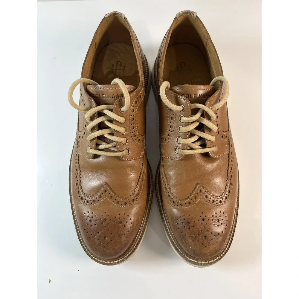 Cole‎ Haan American Classic Oxfords Shoes Mens Sz 9 Brown Leather Wingtip